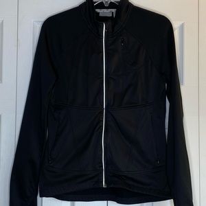 Women's Athleta Twilight Run Athletic Jacket Black Pockets Thumb-holes Sz Small
